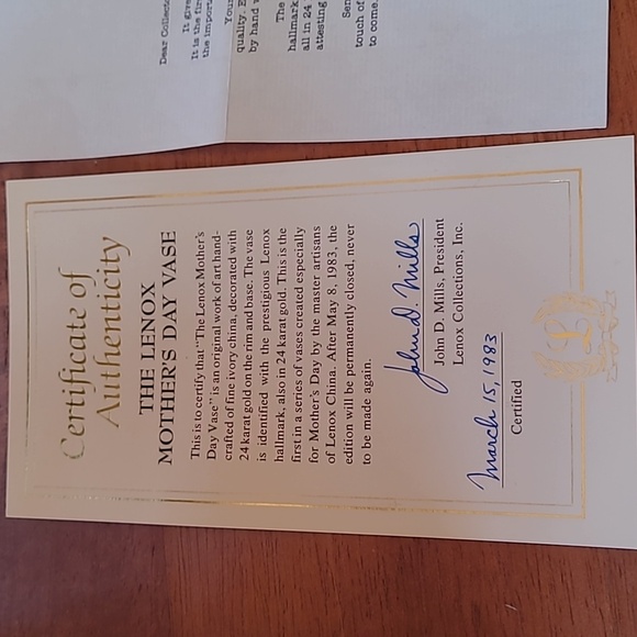 Vintage 1983 Lenox Fine China Mother’s Day Swan Vase Limited Edition 24kt Gold - Picture 8 of 12